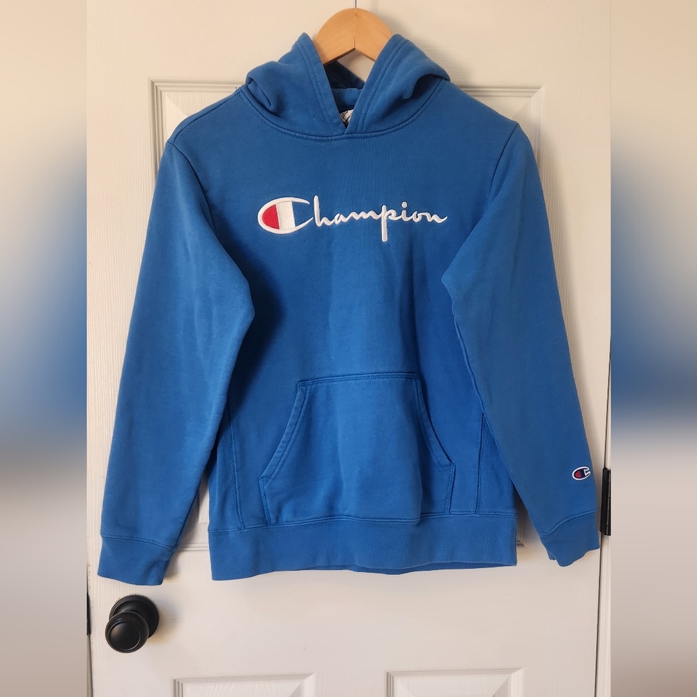 Champion Hoodie Blue Youth L Sweatshirt.